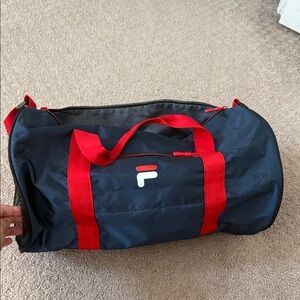 Fila Blue and Red Duffel Bag for Men